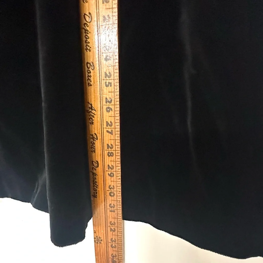 Vintage Black Velvet Midi Skirt - Picture 5 of 6